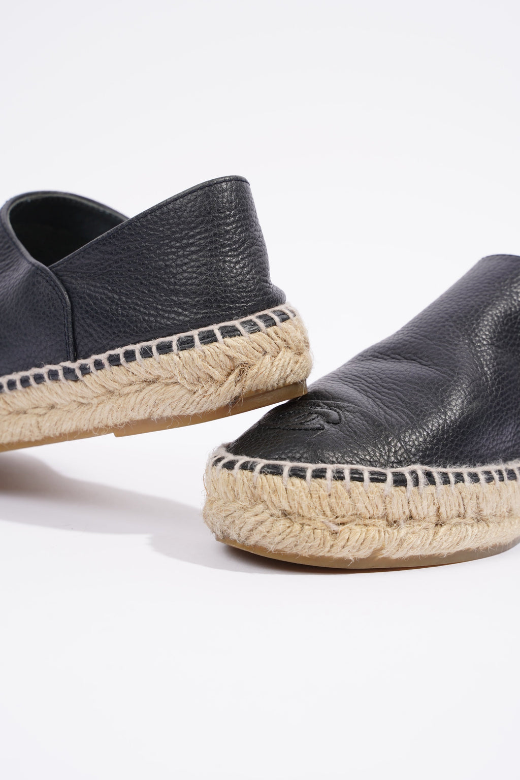 Chanel Espadrilles Black Leather EU 37 UK 4