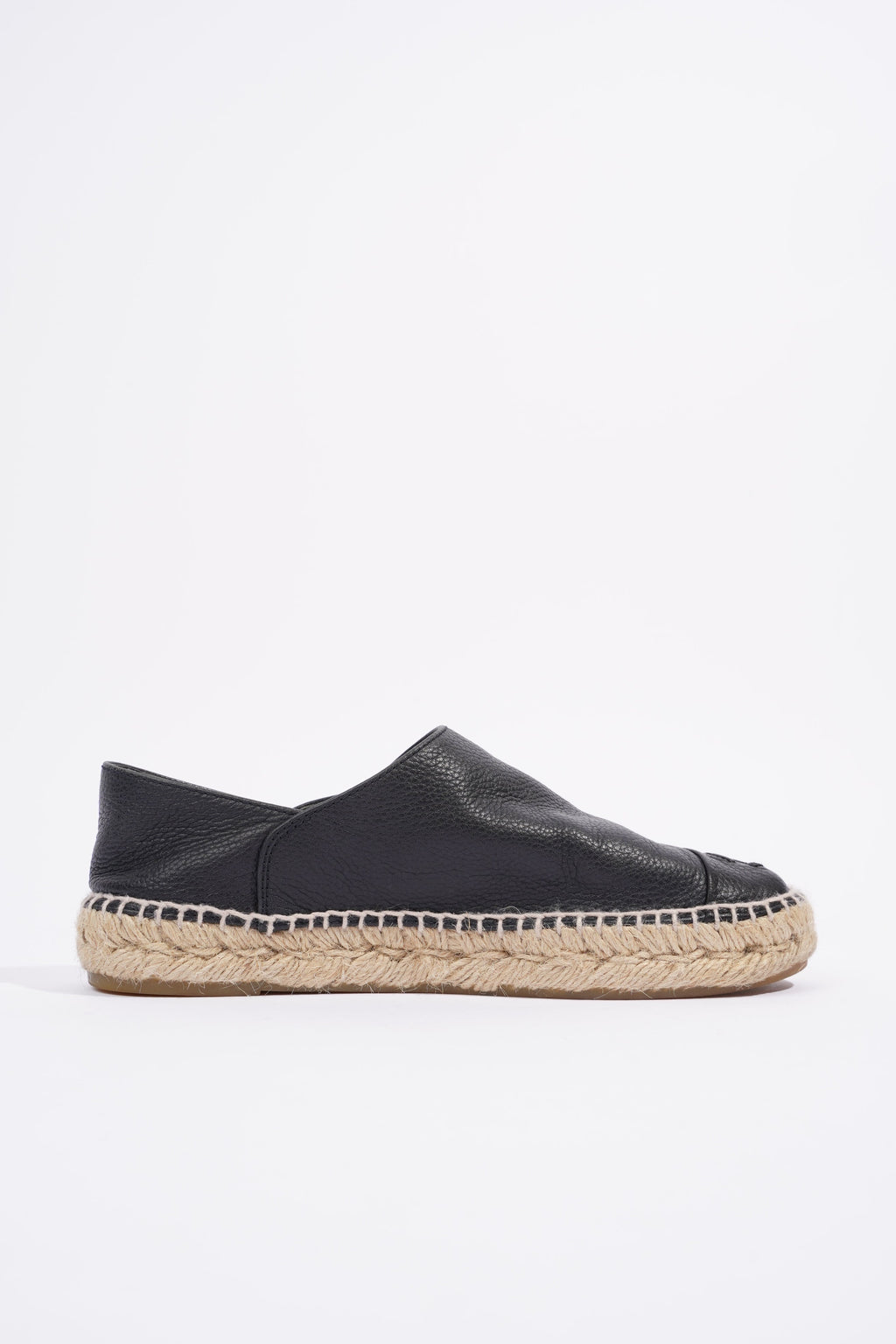 Chanel Espadrilles Black Leather EU 37 UK 4