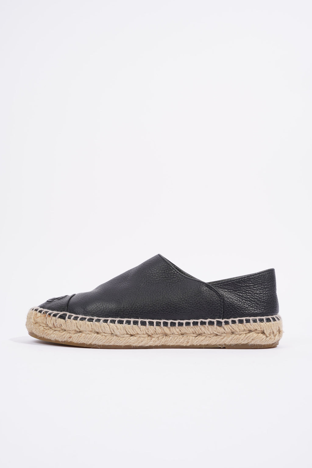 Chanel Espadrilles Black Leather EU 37 UK 4