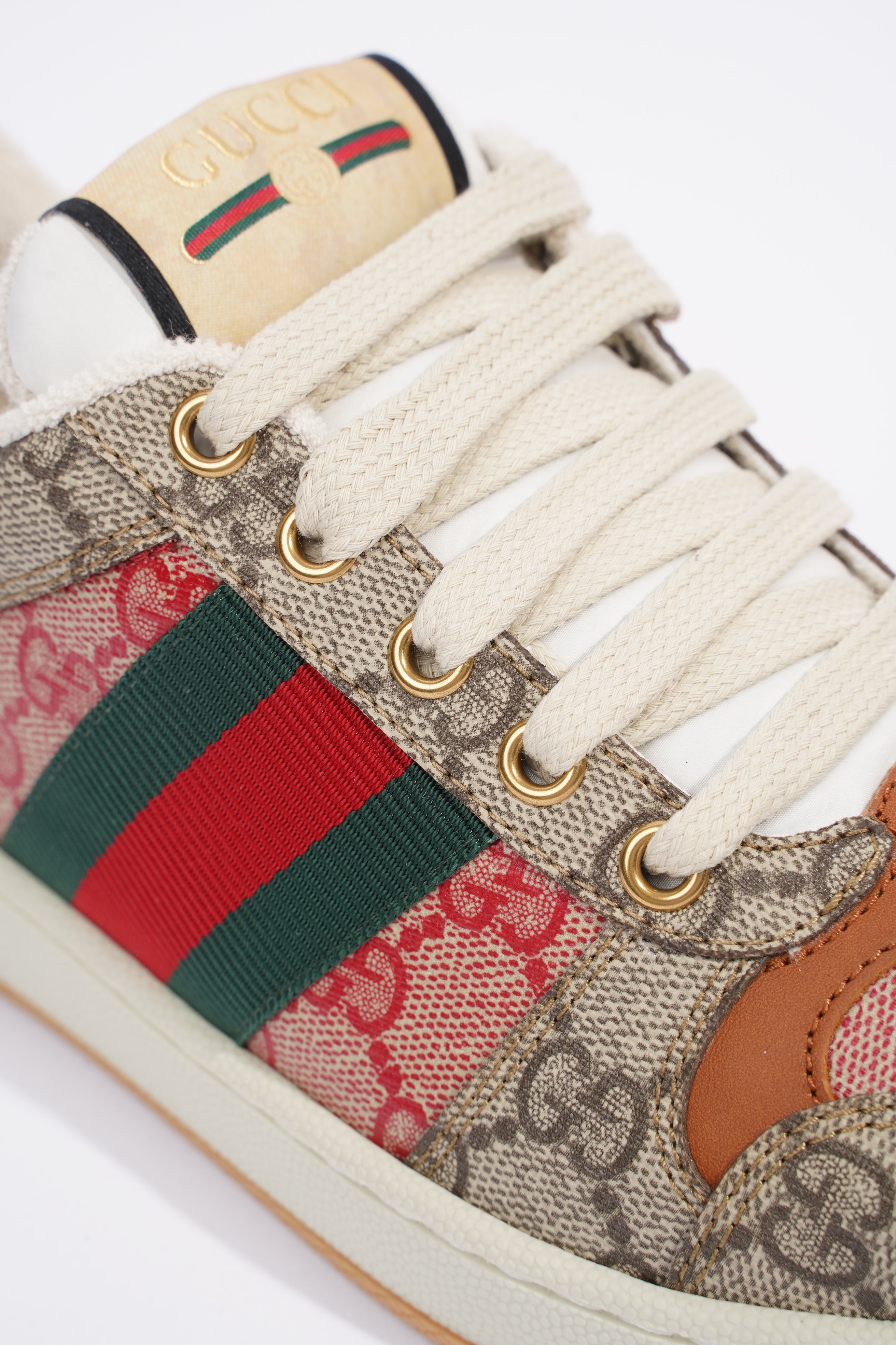 Gucci Screener Beige Monogram / Red Monogram / Brown Canvas EU 37 UK 4