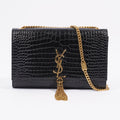 Saint Laurent Medium Kate Black Embossed Leather