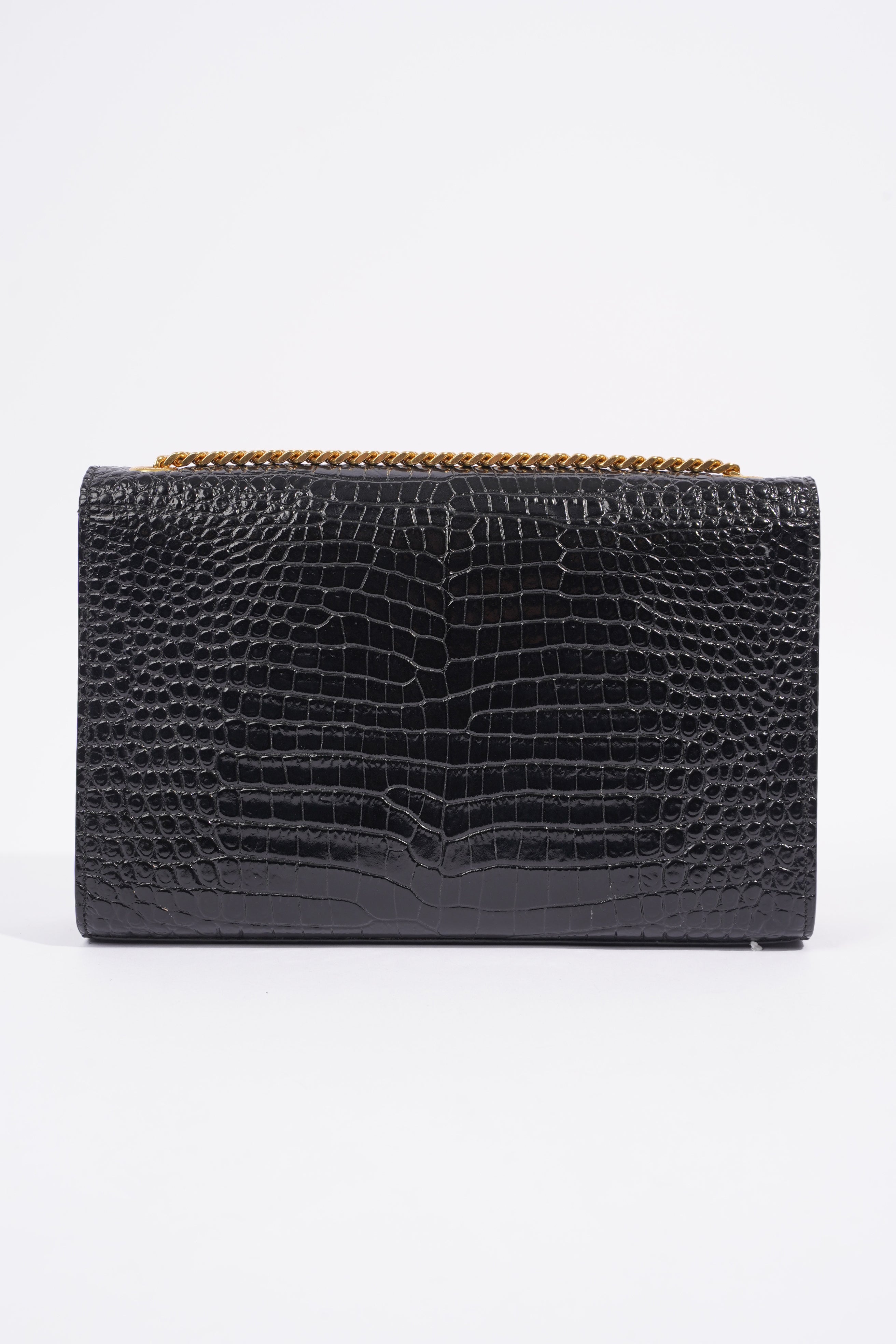 Saint Laurent Medium Kate Black Embossed Leather