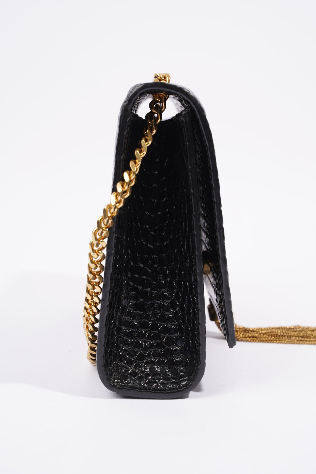 Saint Laurent Medium Kate Black Embossed Leather