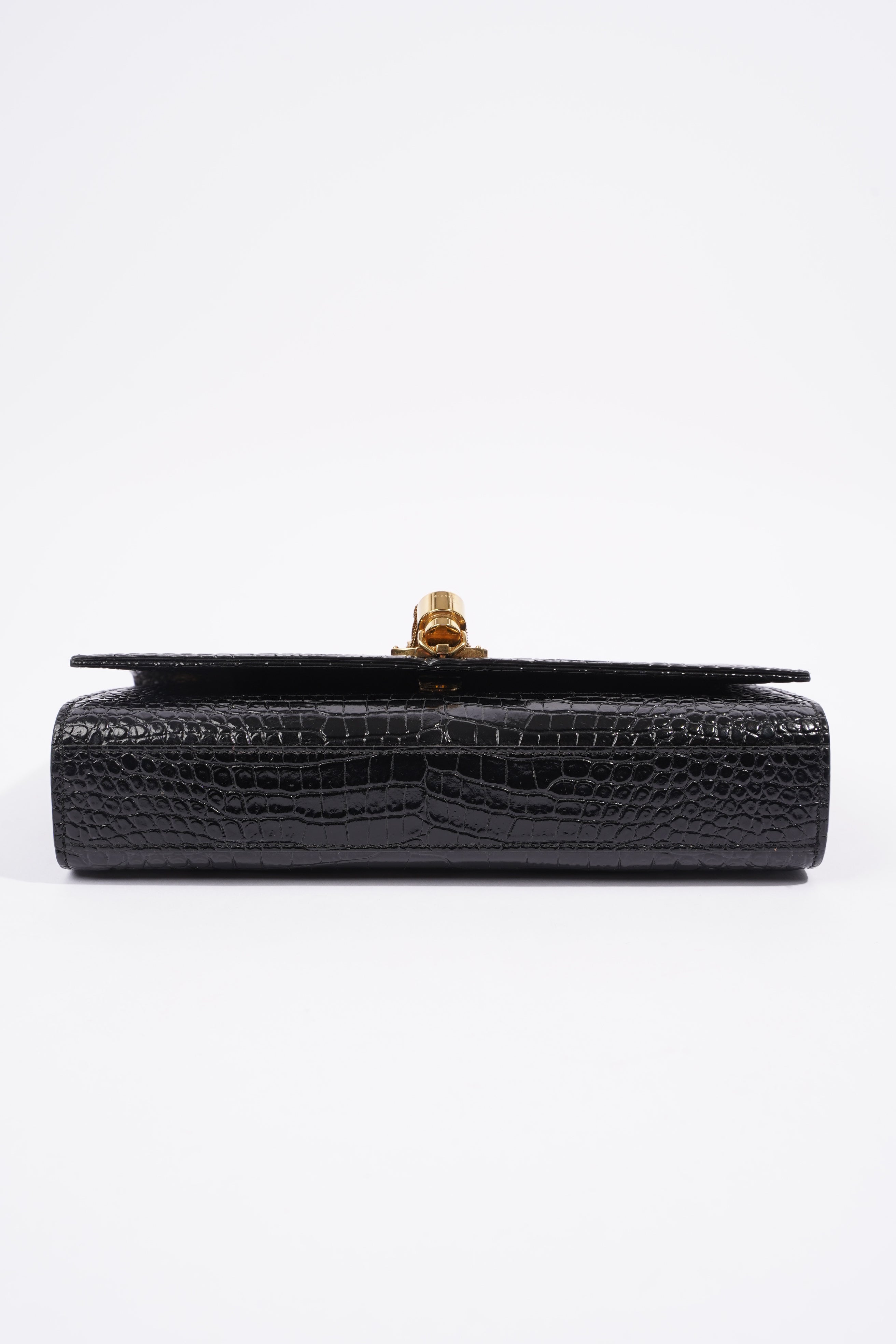 Saint Laurent Medium Kate Black Embossed Leather