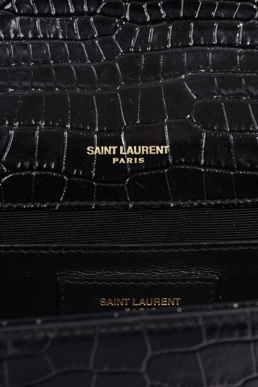 Saint Laurent Medium Kate Black Embossed Leather