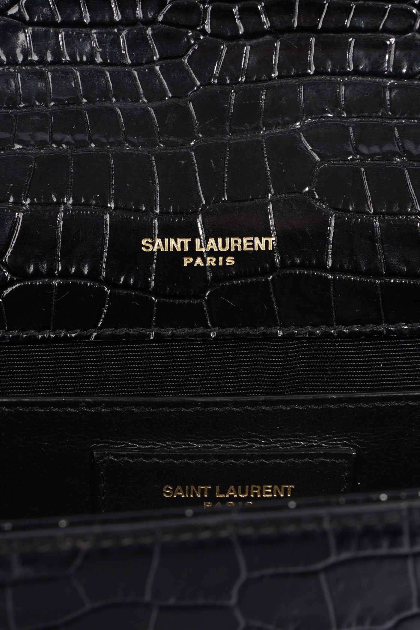 Saint Laurent Medium Kate Black Embossed Leather