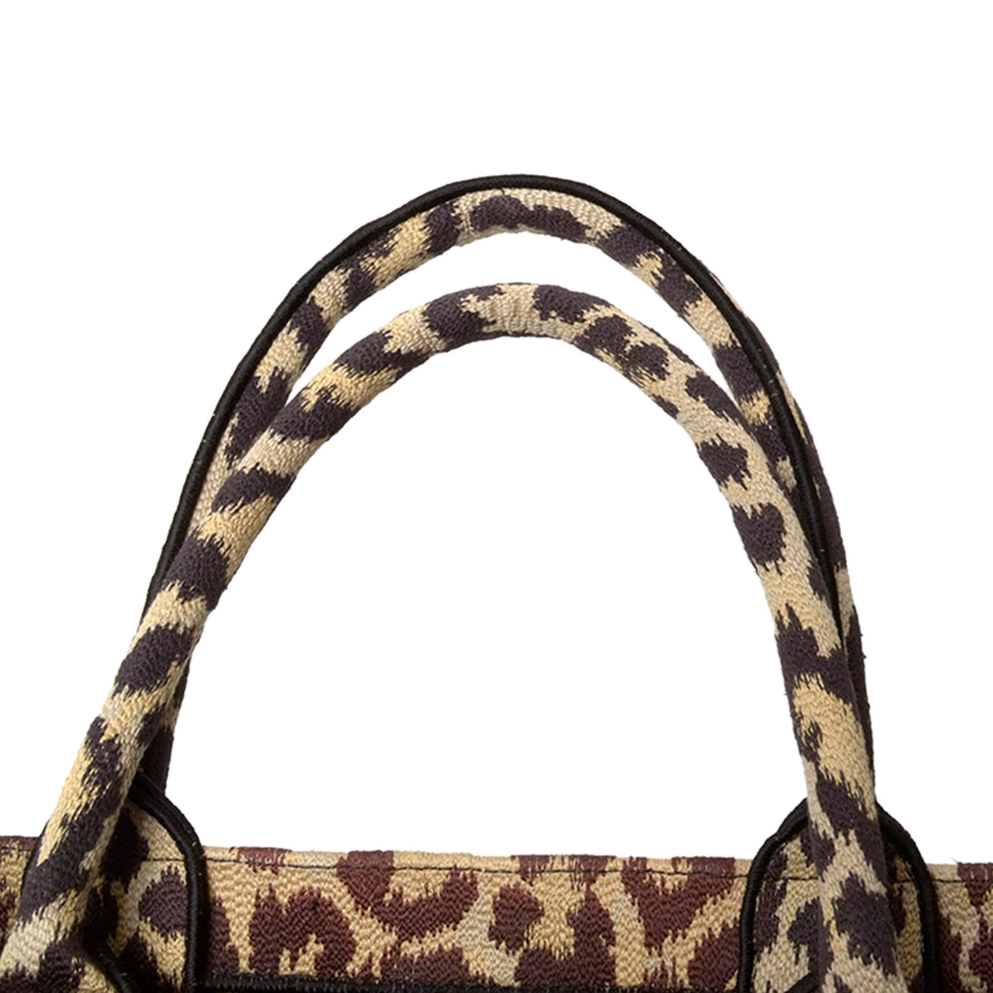 DIOR Large Leopard Mizza Book Tote Tote Bag