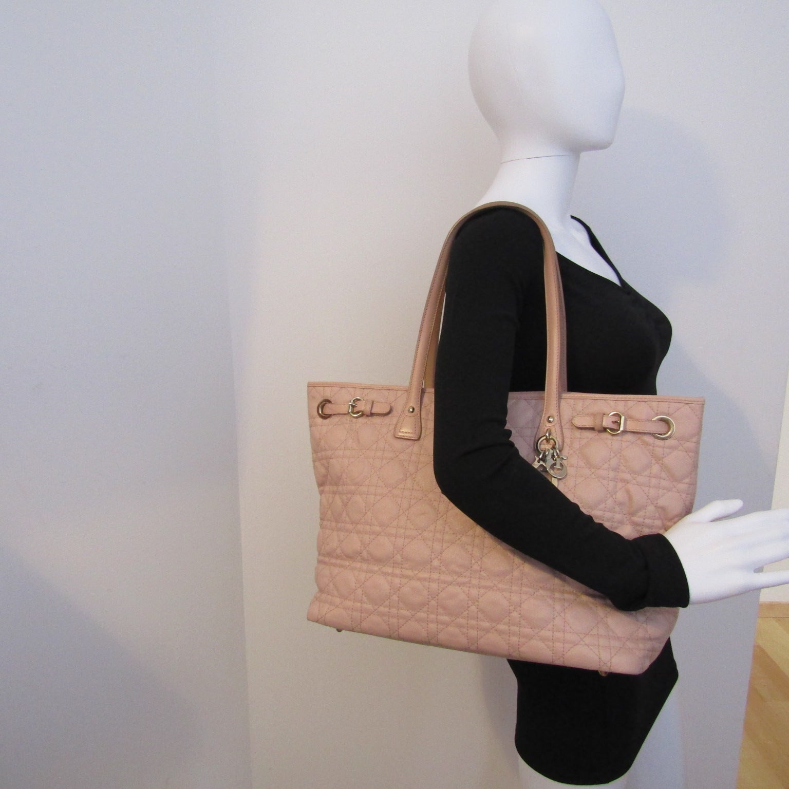 CHRISTIAN DIOR Panarea Shoulder Bag in Pink Canvas