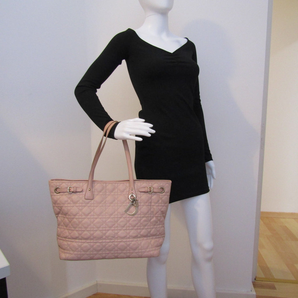 CHRISTIAN DIOR Panarea Shoulder Bag in Pink Canvas