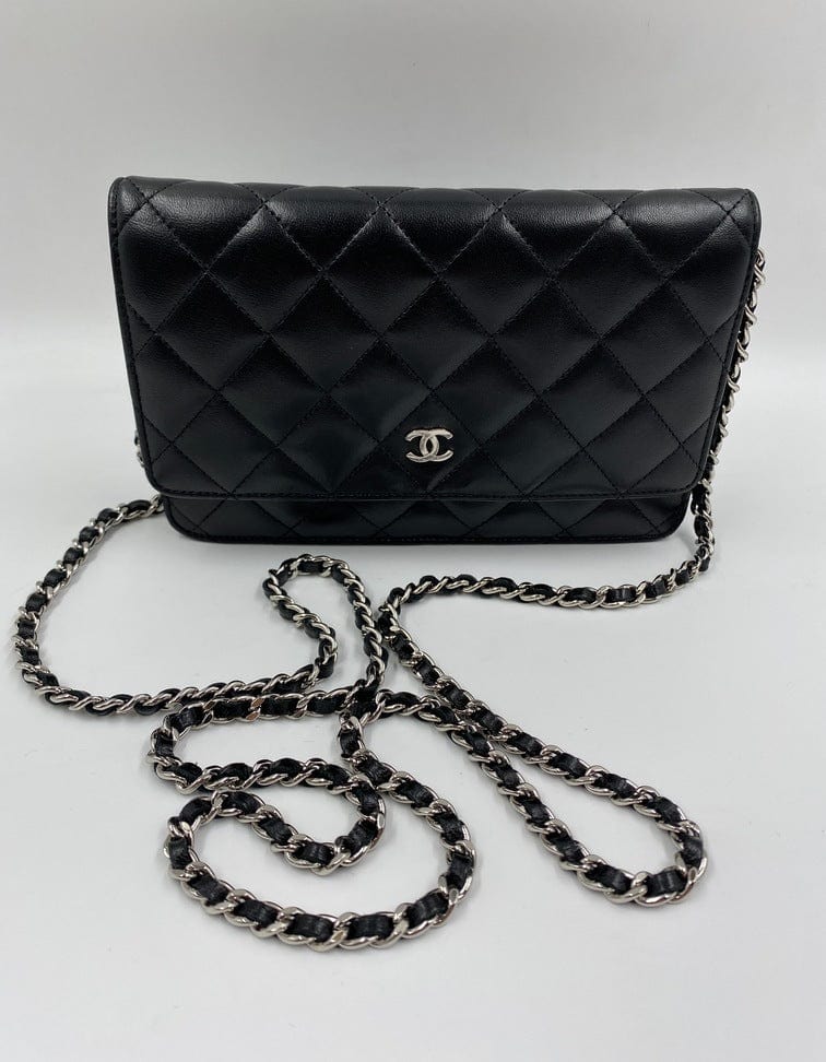 Chanel Classic Wallet on Chain - Black Lambskin Leather