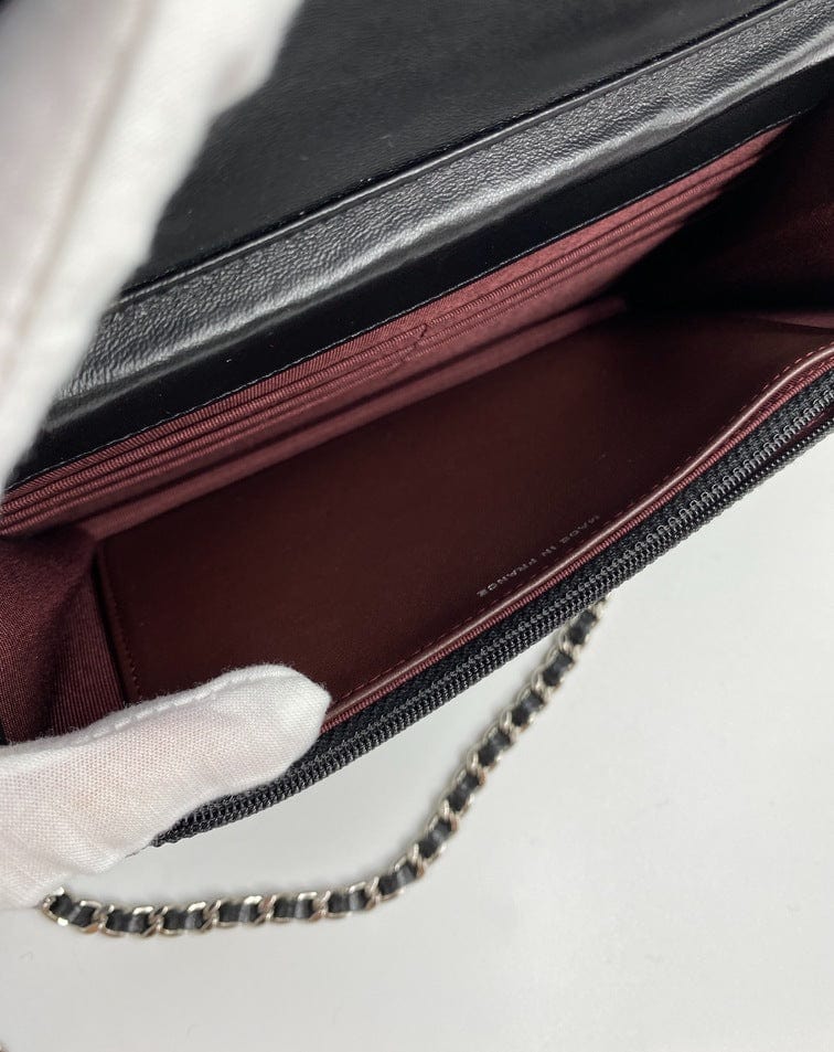 Chanel Classic Wallet on Chain - Black Lambskin Leather