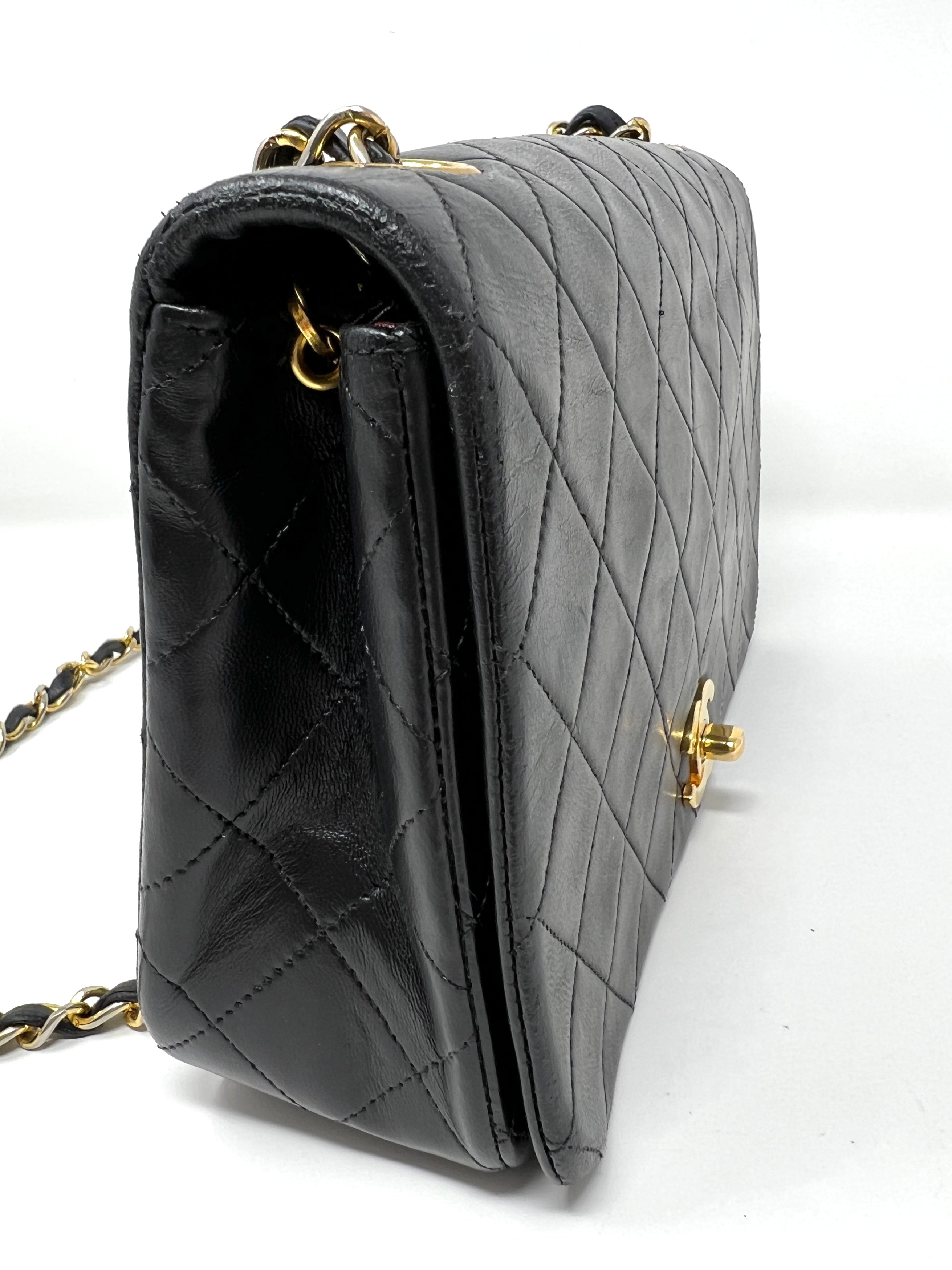 Vintage 90's CHANEL Medium Black Flap Bag