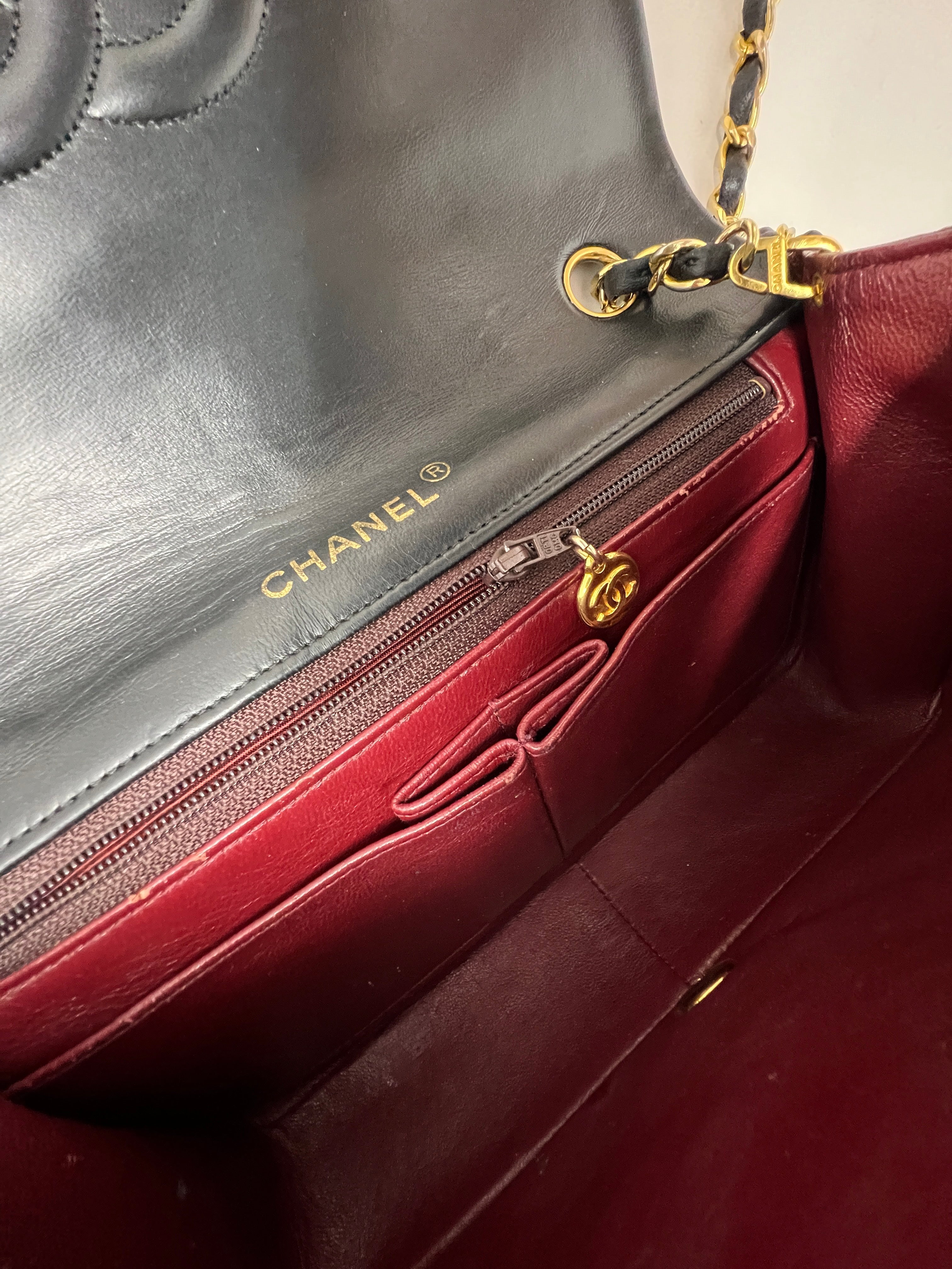 Vintage 90's CHANEL Medium Black Flap Bag