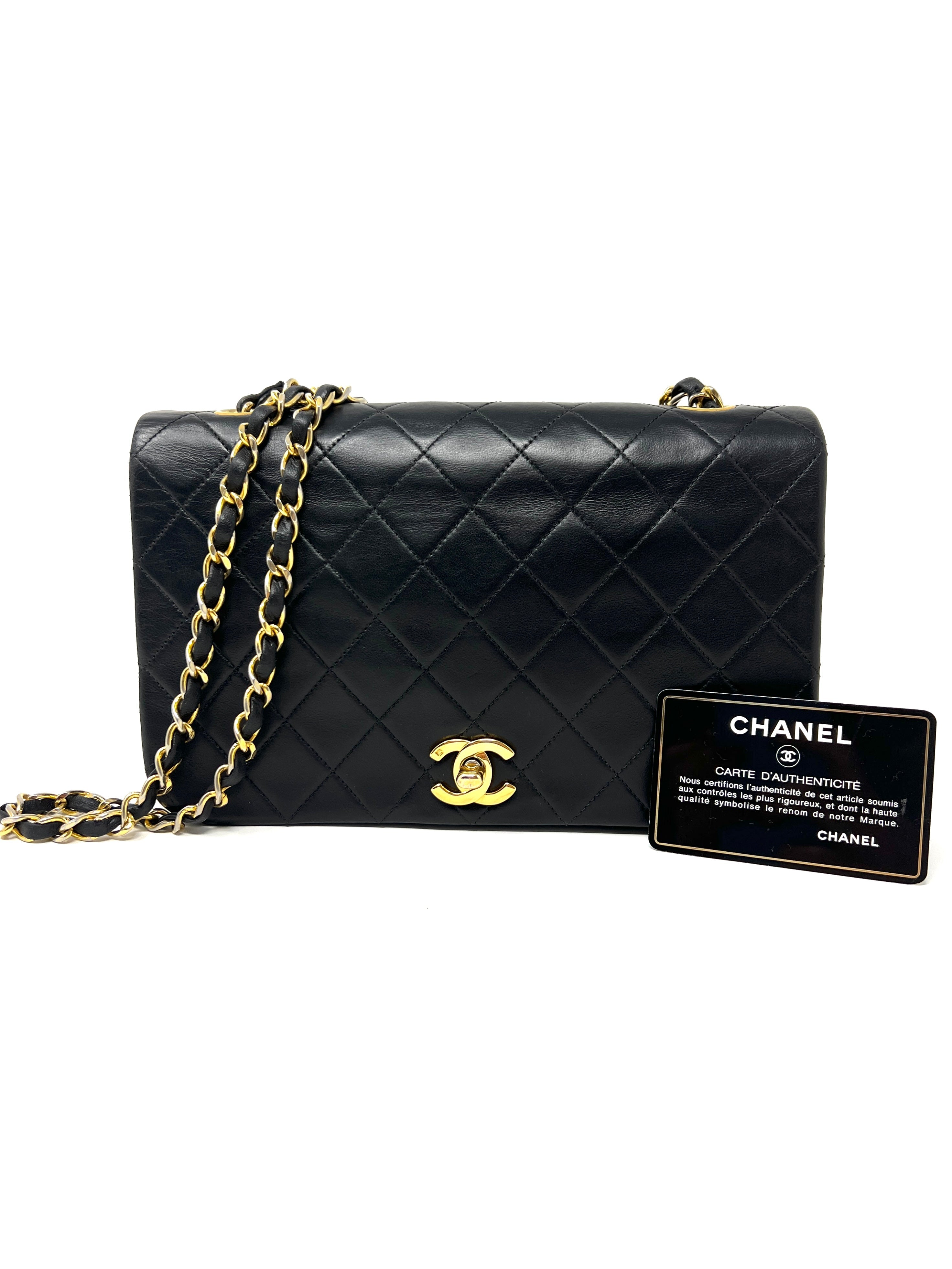 Vintage 90's CHANEL Medium Black Flap Bag