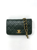 Rare Vintage 90's CHANEL Forest Green Flap Bag or Clutch