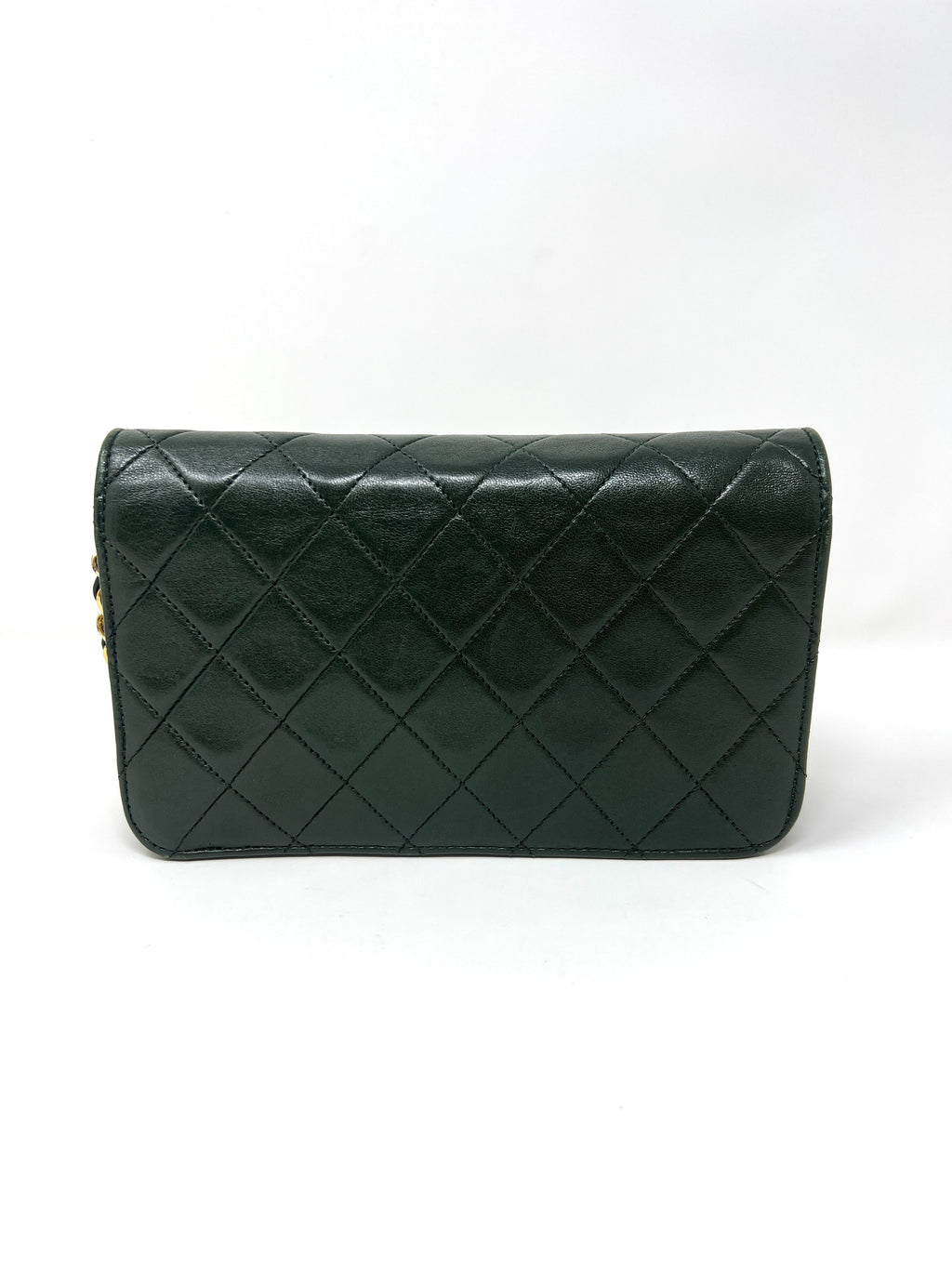 Rare Vintage 90's CHANEL Forest Green Flap Bag or Clutch