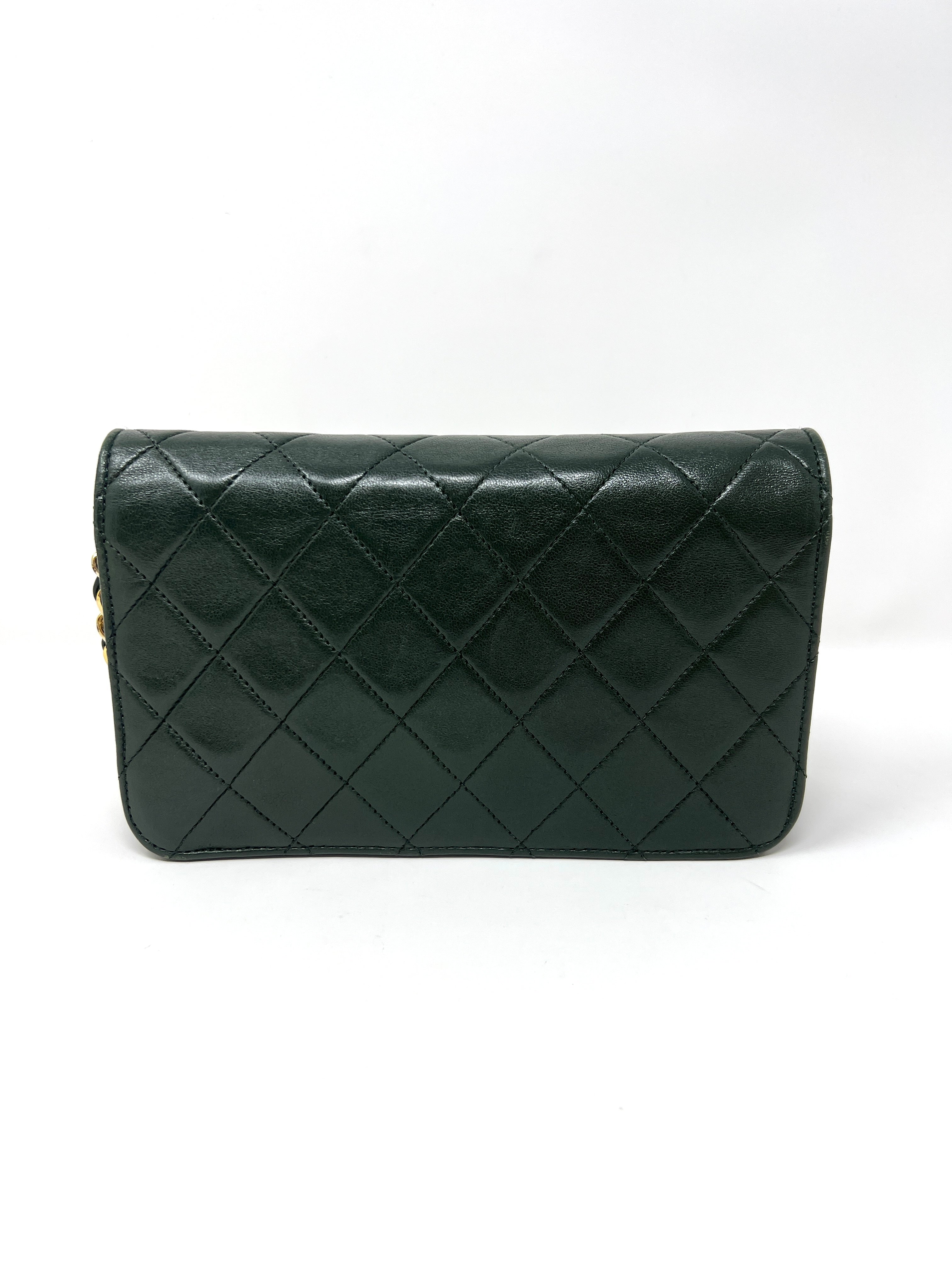 Rare Vintage 90's CHANEL Forest Green Flap Bag or Clutch
