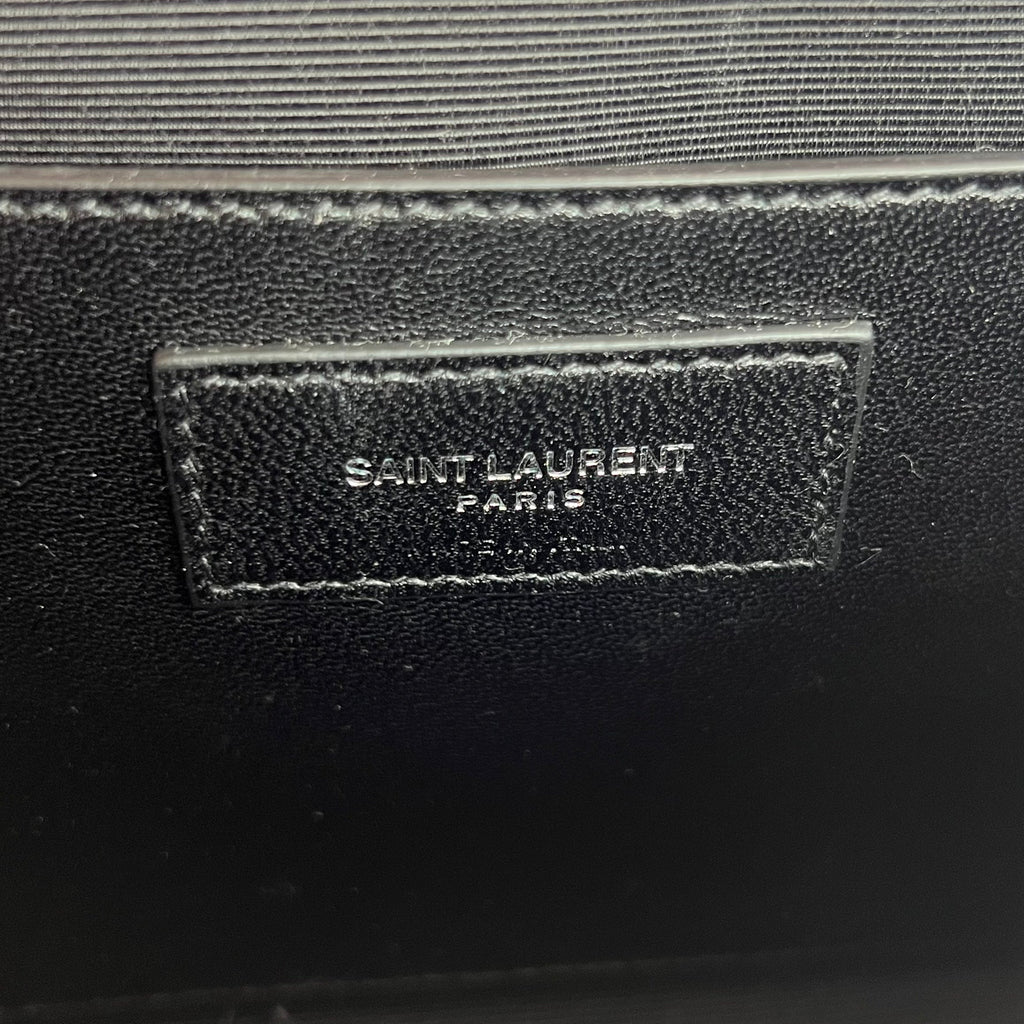 Saint Laurent Medium Kate Crocodile Embossed Burgundy