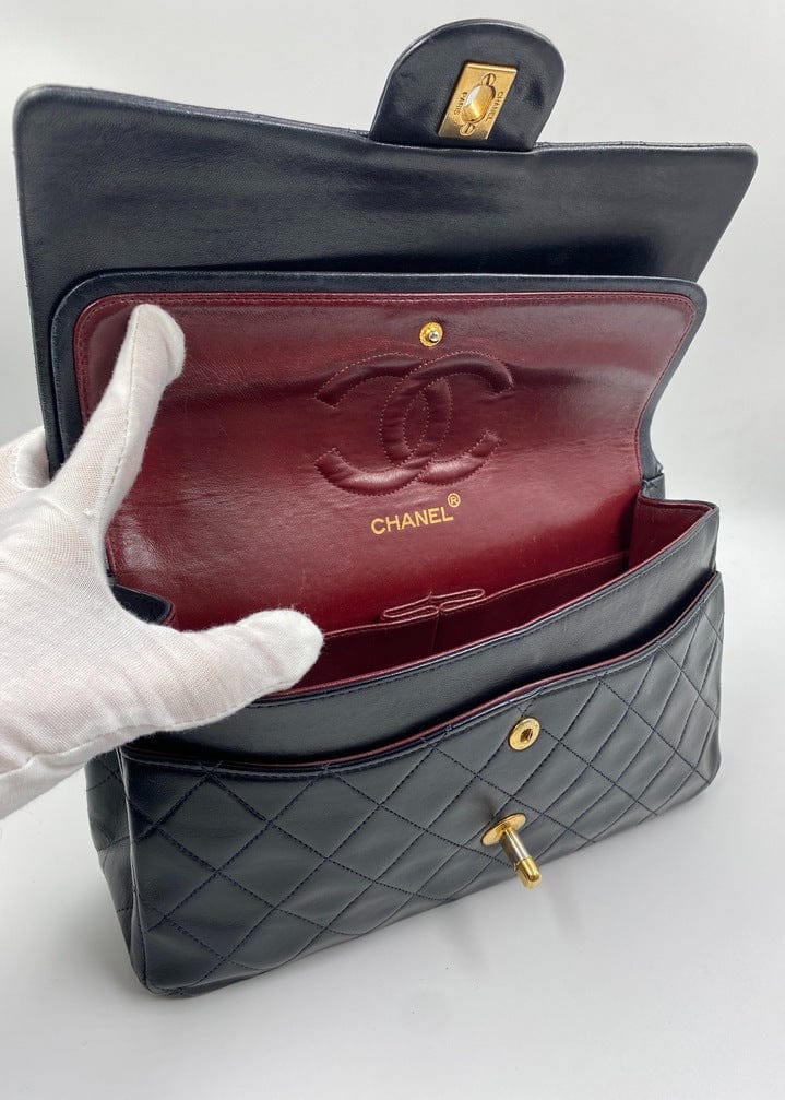 Navy Chanel Classic Double Flap Bag