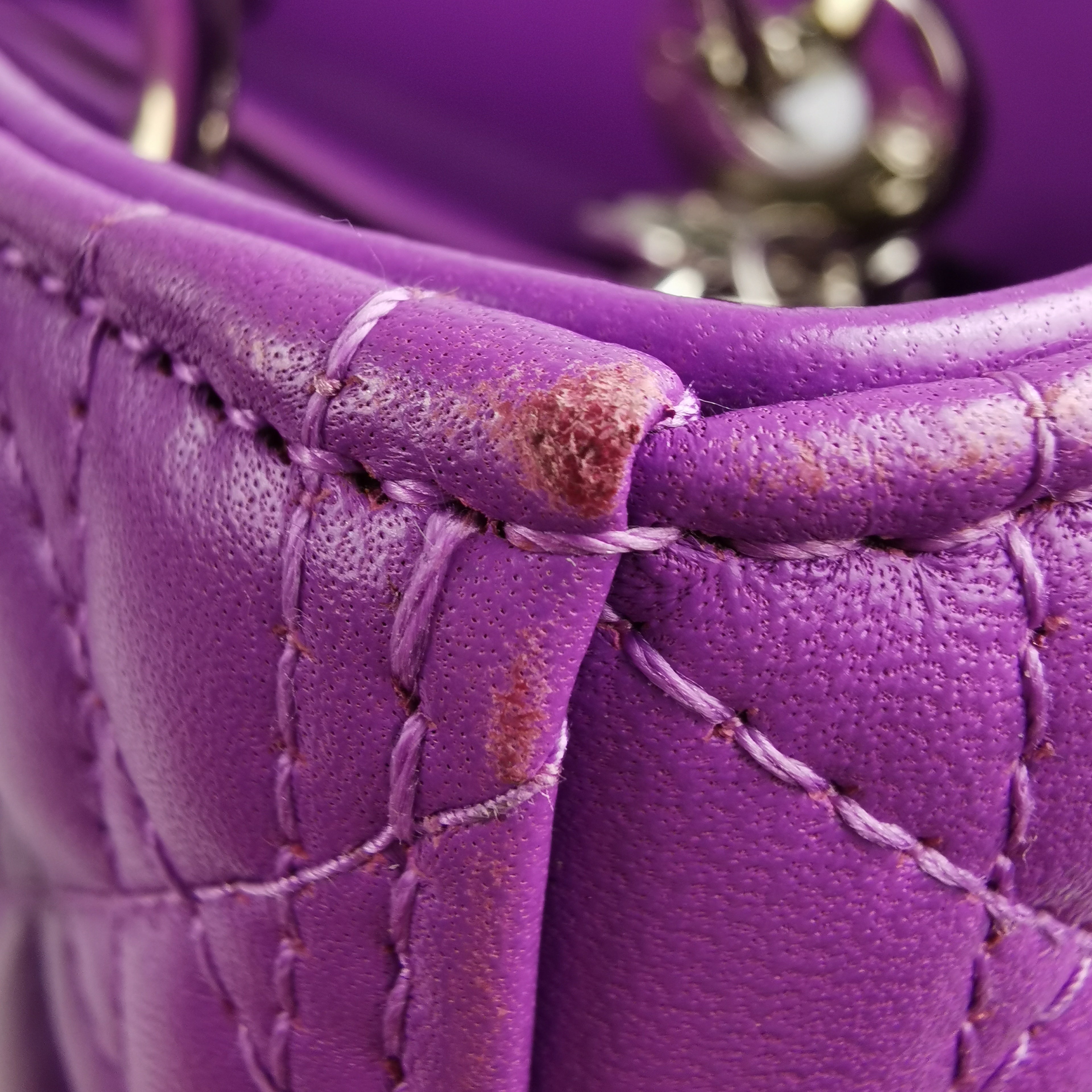 Dior Lady Dior Medium Purple Cannage Sillver