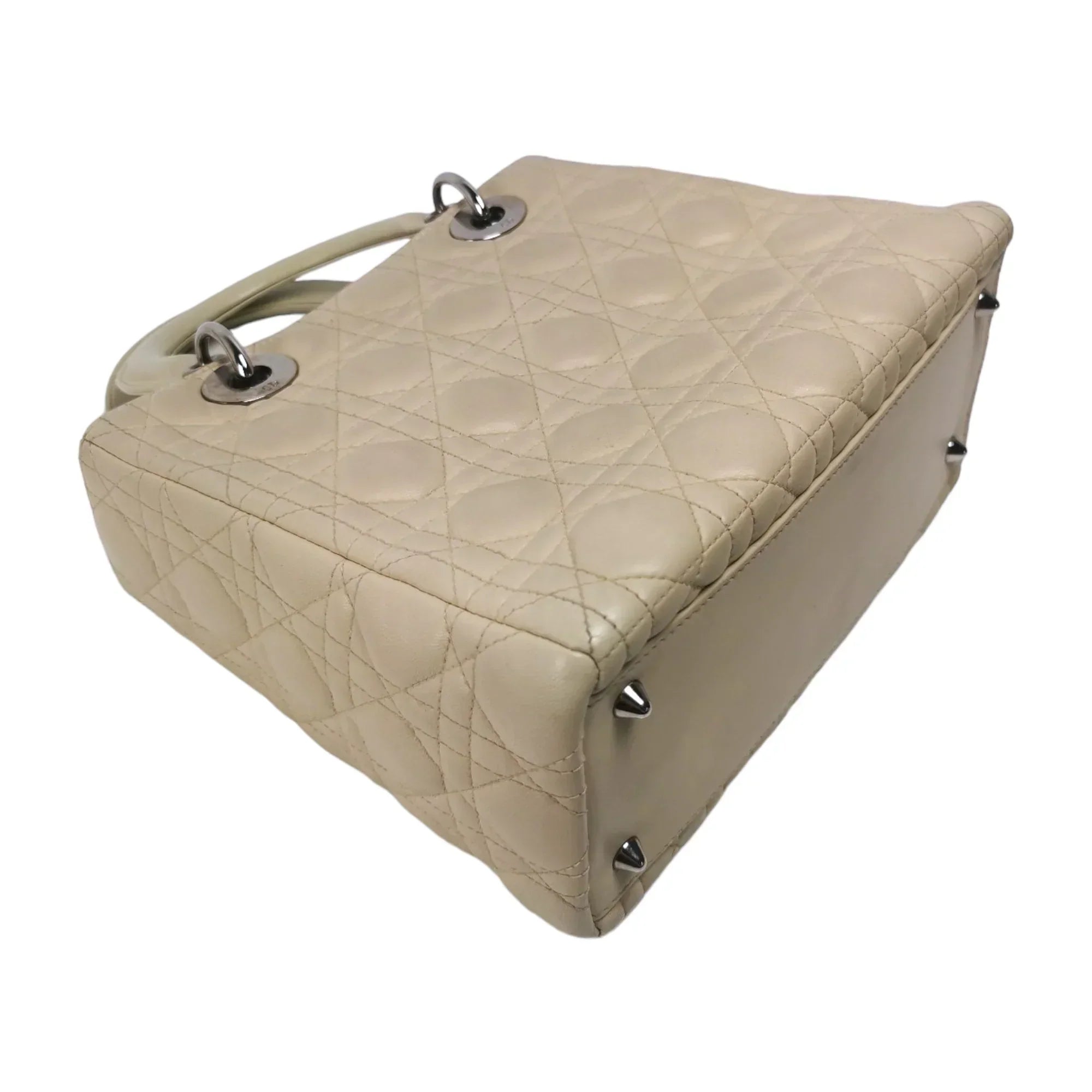 Dior Lady Dior Medium Beige Cannage Lambskin Gold