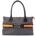 CHRISTIAN DIOR Flightline Denim Trotter Pattern Logo Plate Tote Bag Indigo/Orange