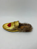 Gucci Gold Princetown Mules