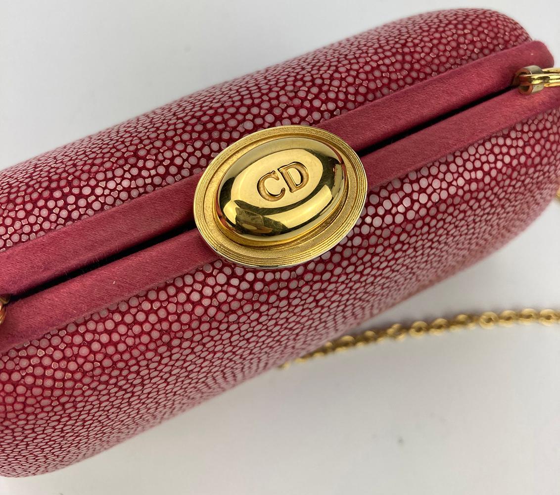 CHRISTIAN DIOR Pink Galuchat Stingray Clutch
