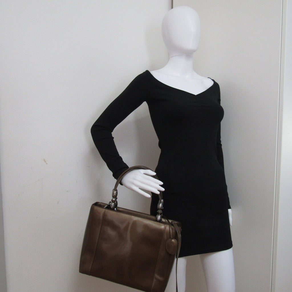 CHRISTIAN DIOR Malice Handbag in Brown Leather