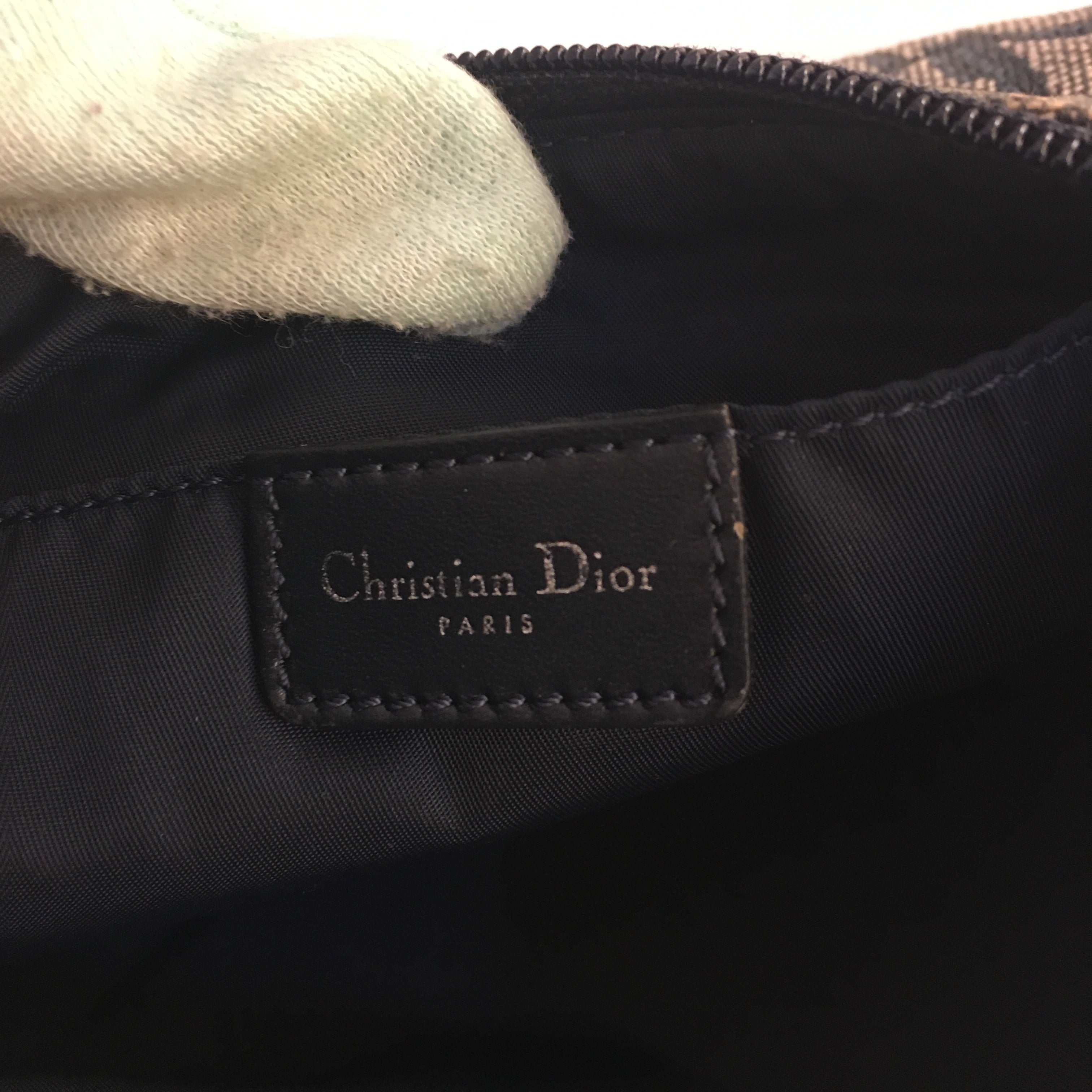 CHRISTIAN DIOR Shoulder Bag in Blue Fabric