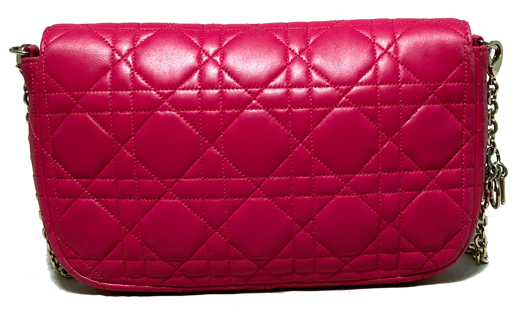 Christian Dior Pink Leather Cannage Quilted Miss Dior Flap Bag