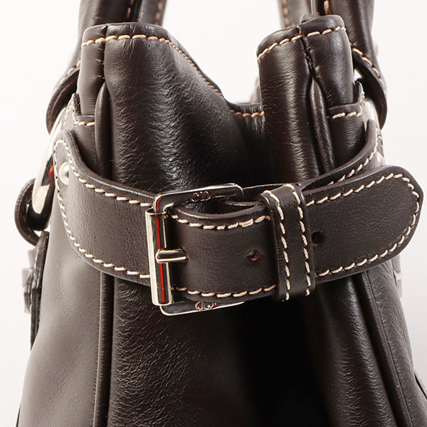DIOR Vintage Traveler Top Handle Bag Dark Brown