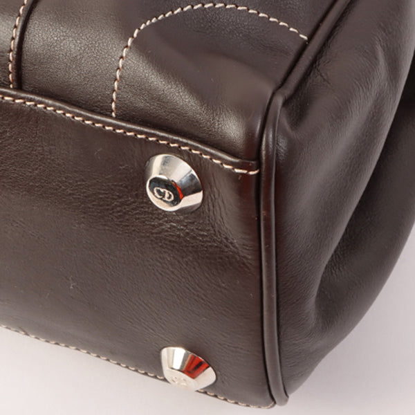 DIOR Vintage Traveler Top Handle Bag Dark Brown