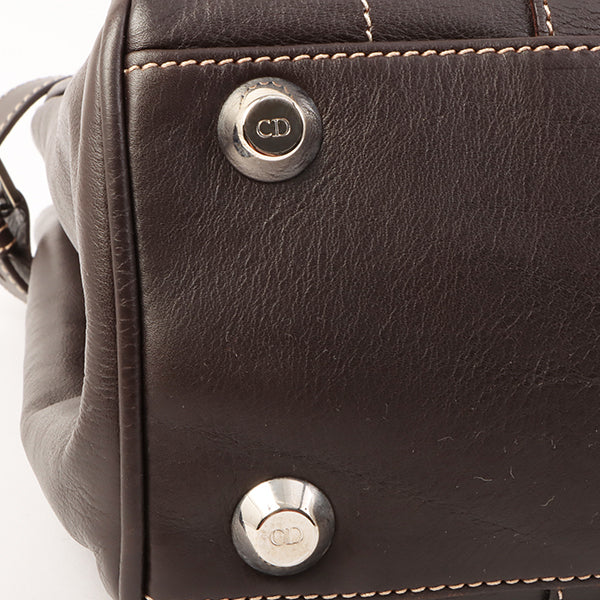 DIOR Vintage Traveler Top Handle Bag Dark Brown