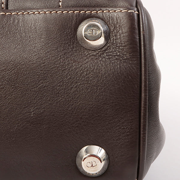 DIOR Vintage Traveler Top Handle Bag Dark Brown