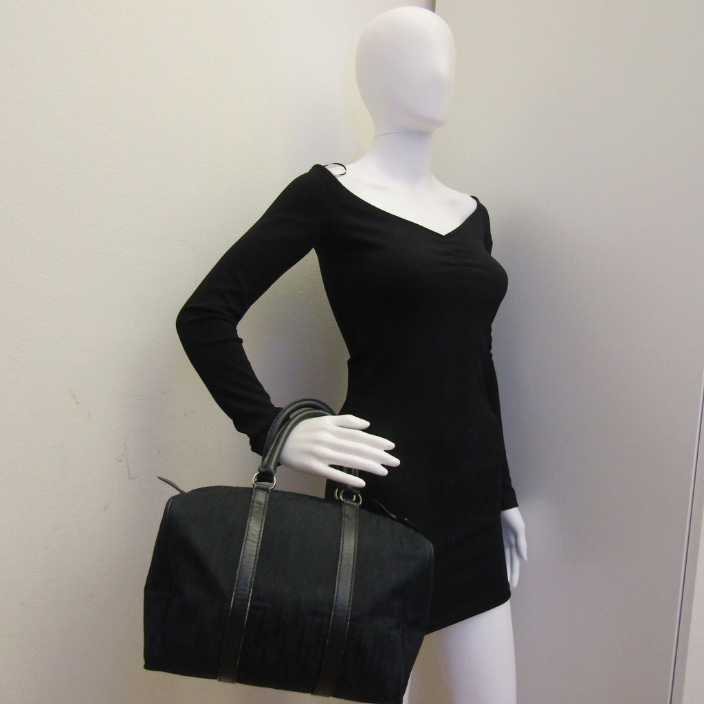 CHRISTIAN DIOR Bowling Handbag in Blue Fabric