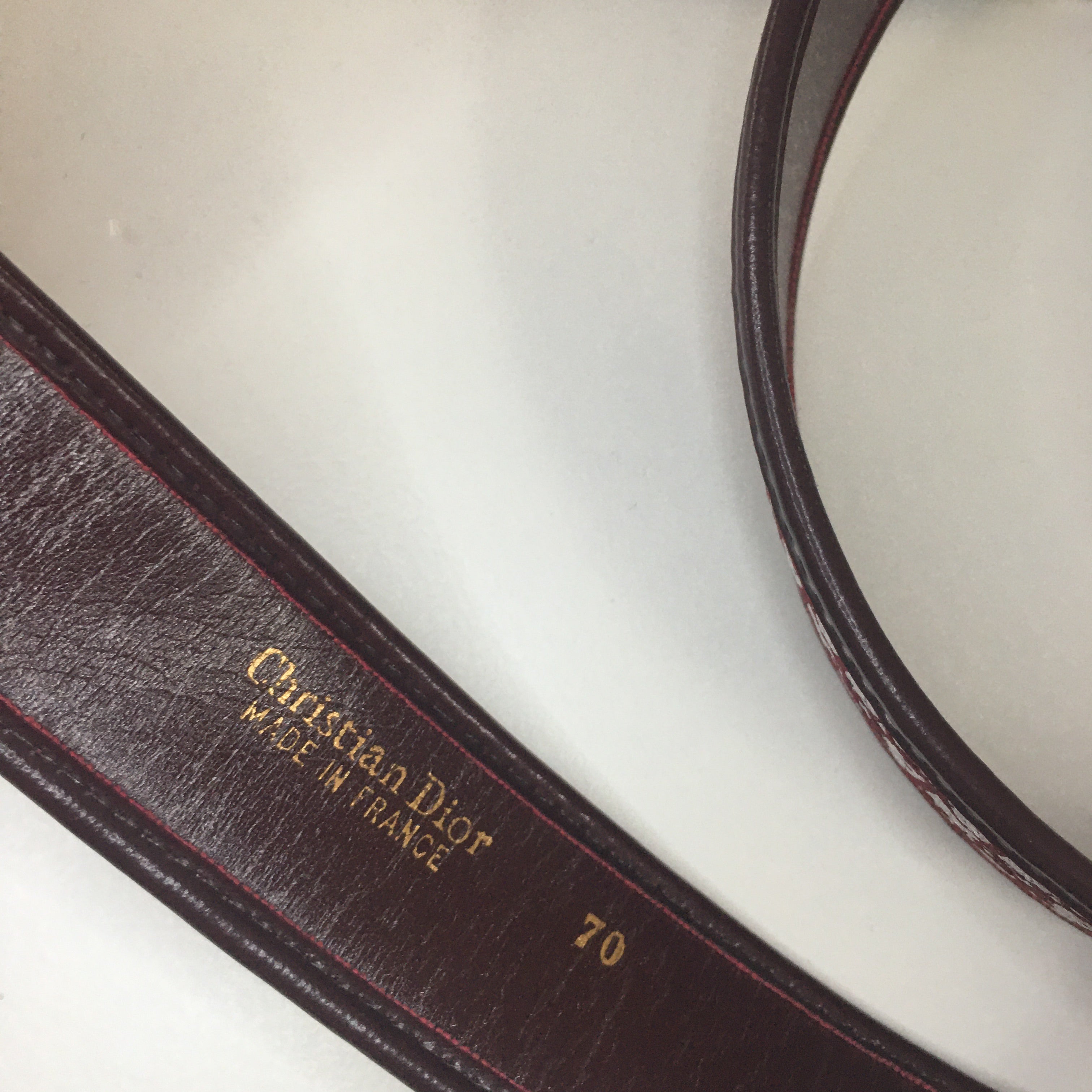 CHRISTIAN DIOR Belt in Bordeaux Fabric