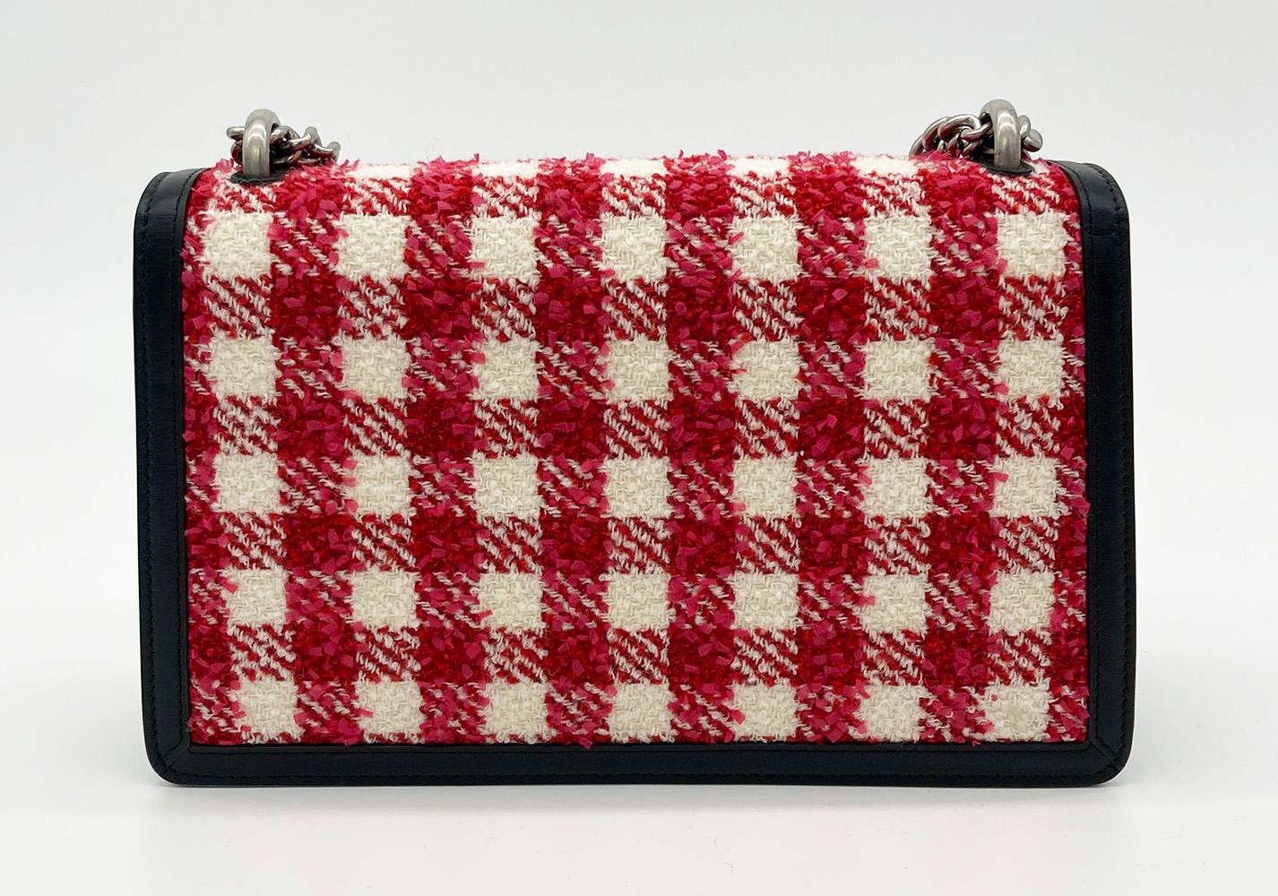 CHRISTIAN DIOR Vichy Wool Tweed Small Dionysus Shoulder Bag