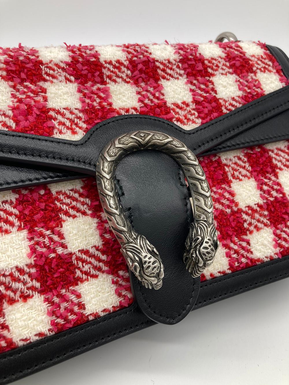 CHRISTIAN DIOR Vichy Wool Tweed Small Dionysus Shoulder Bag