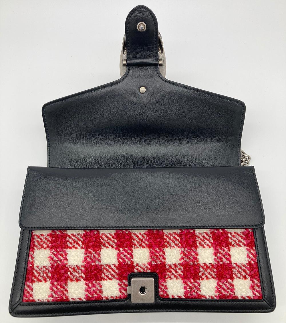 CHRISTIAN DIOR Vichy Wool Tweed Small Dionysus Shoulder Bag