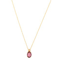 DIOR Oval Color Stone Necklace Purple