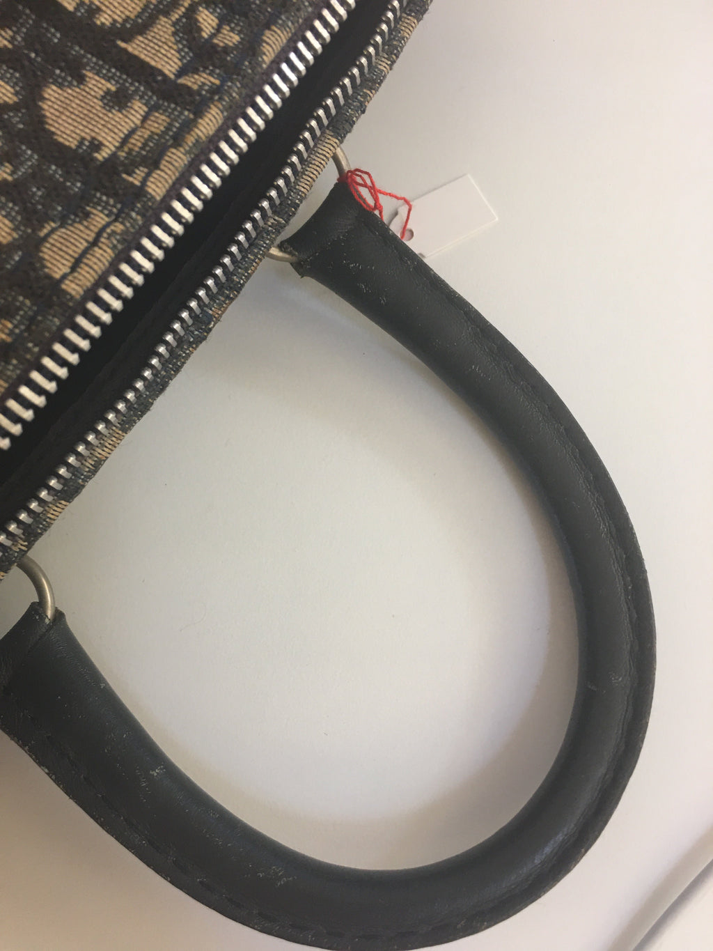 CHRISTIAN DIOR Bowling Handbag in Blue Fabric