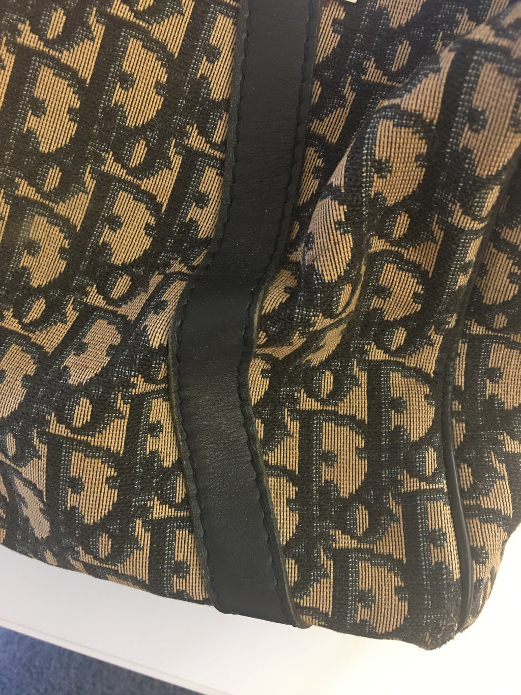 CHRISTIAN DIOR Bowling Handbag in Blue Fabric