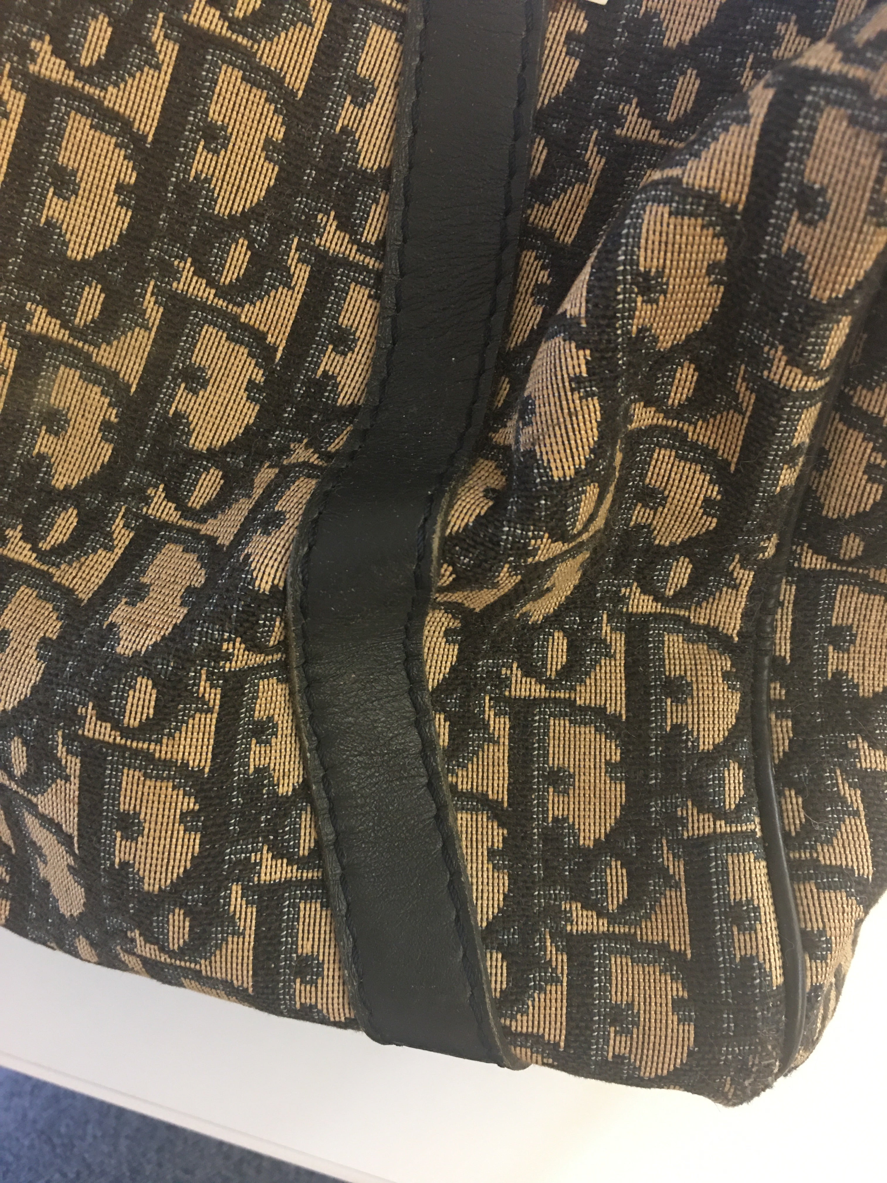 CHRISTIAN DIOR Bowling Handbag in Blue Fabric