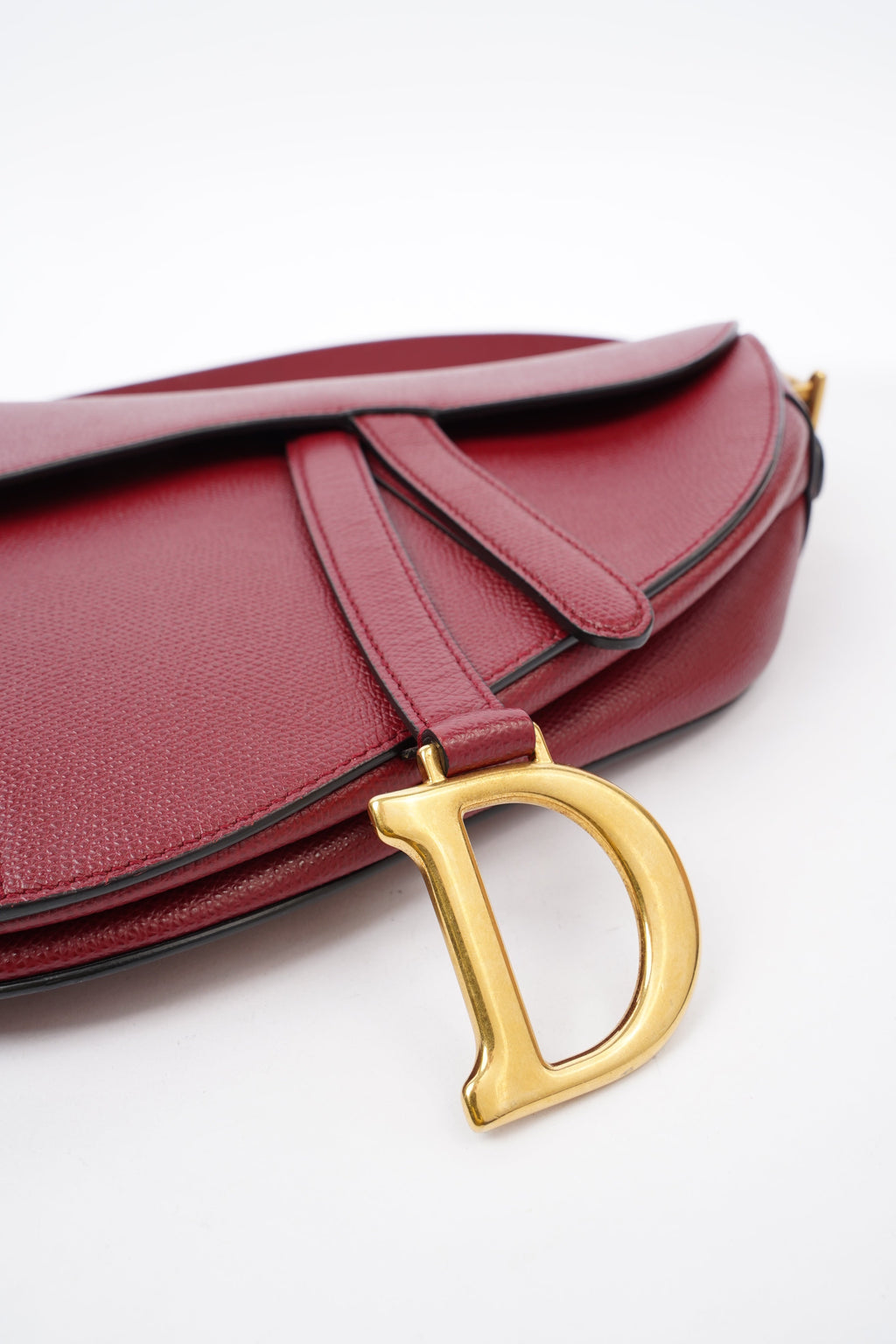 Christian Dior Saddle Bag Burgundy Leather