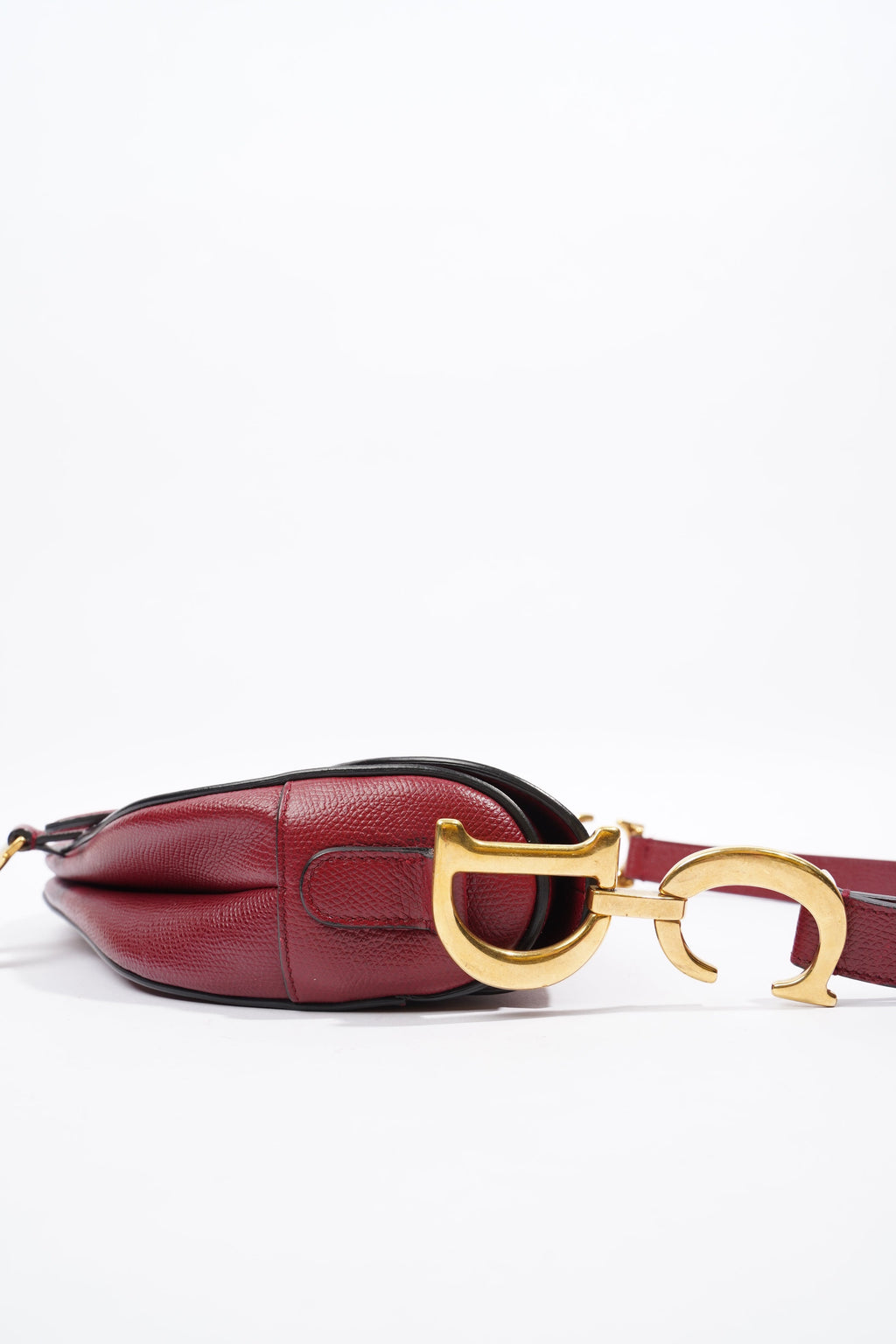 Christian Dior Saddle Bag Burgundy Leather