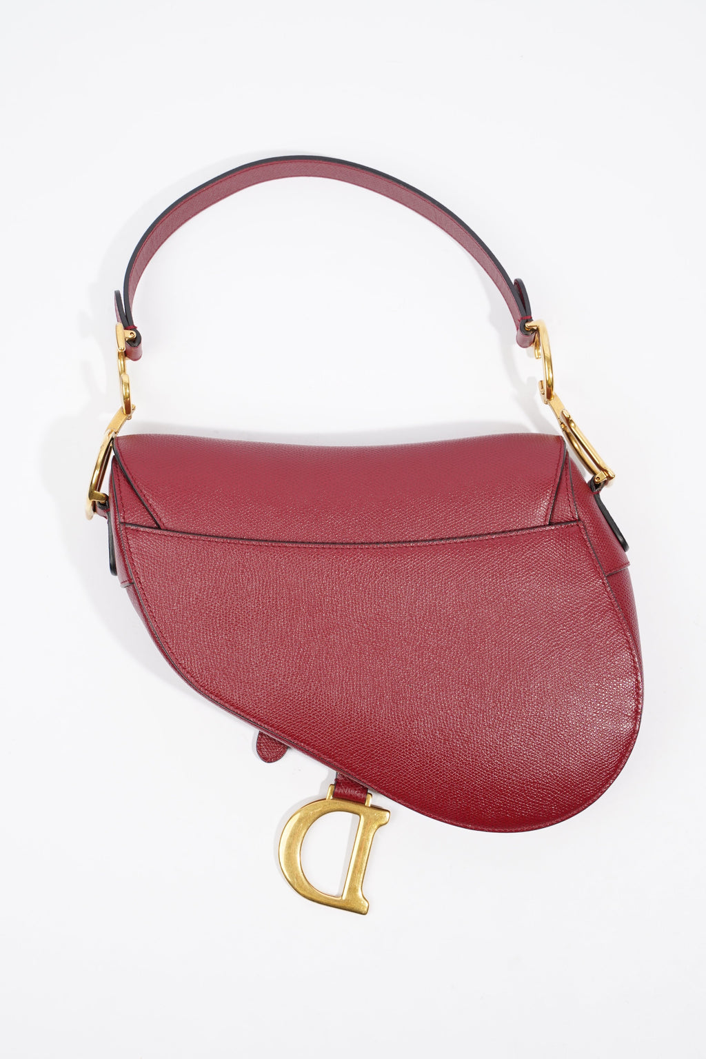 Christian Dior Saddle Bag Burgundy Leather