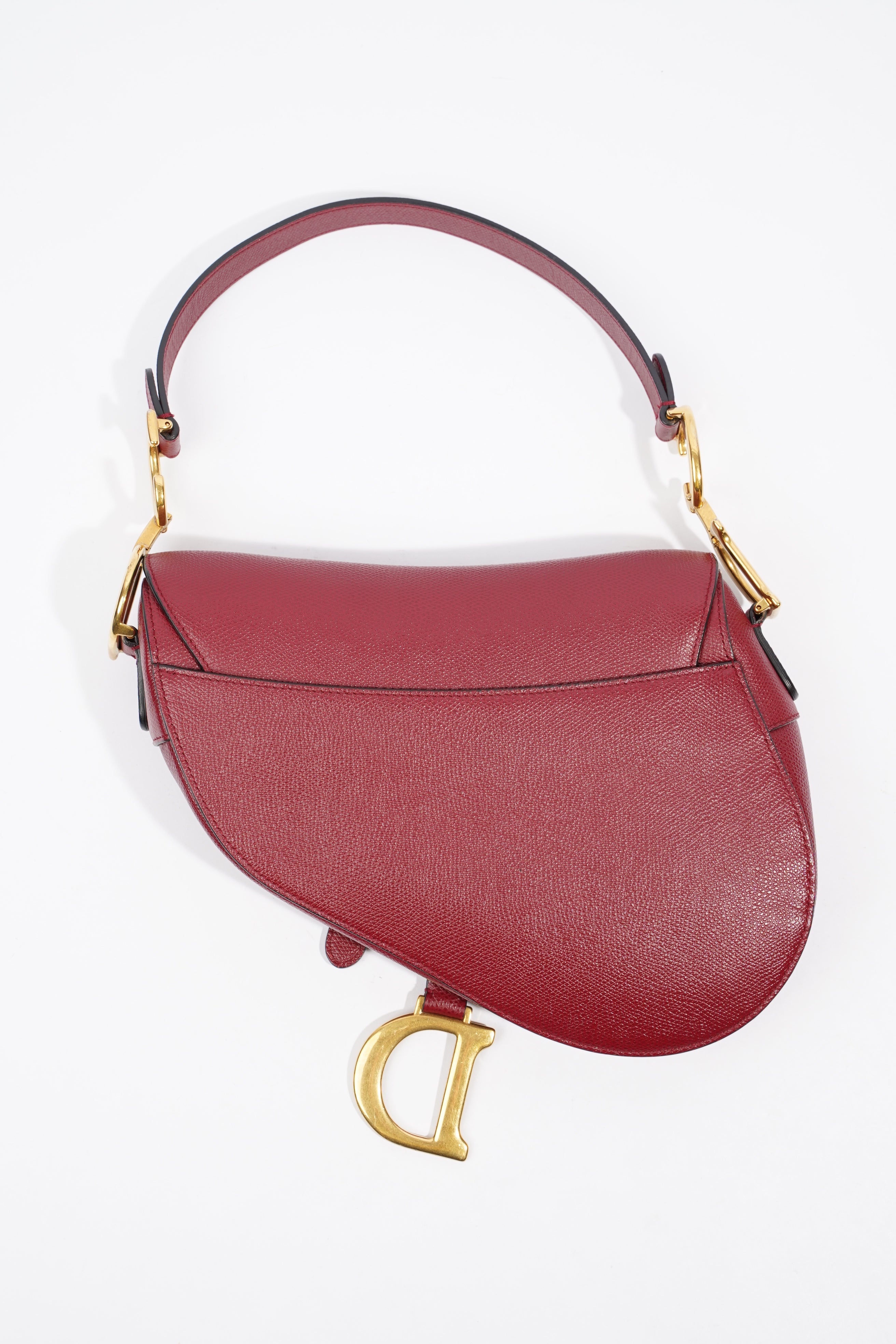 Christian Dior Saddle Bag Burgundy Leather