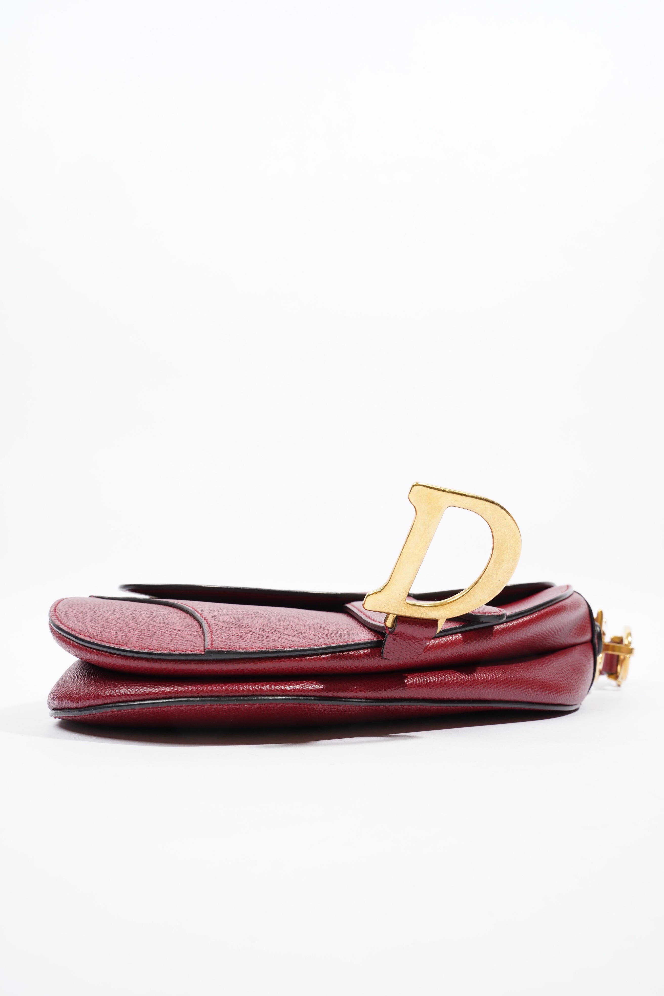 Christian Dior Saddle Bag Burgundy Leather