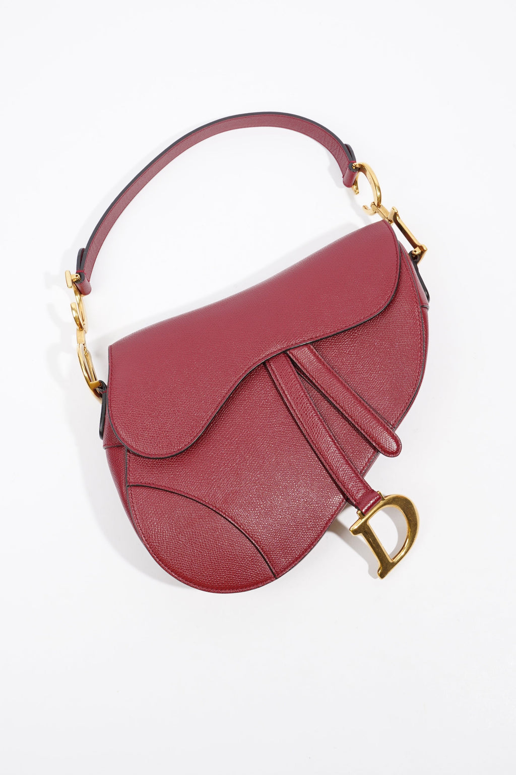 Christian Dior Saddle Bag Burgundy Leather